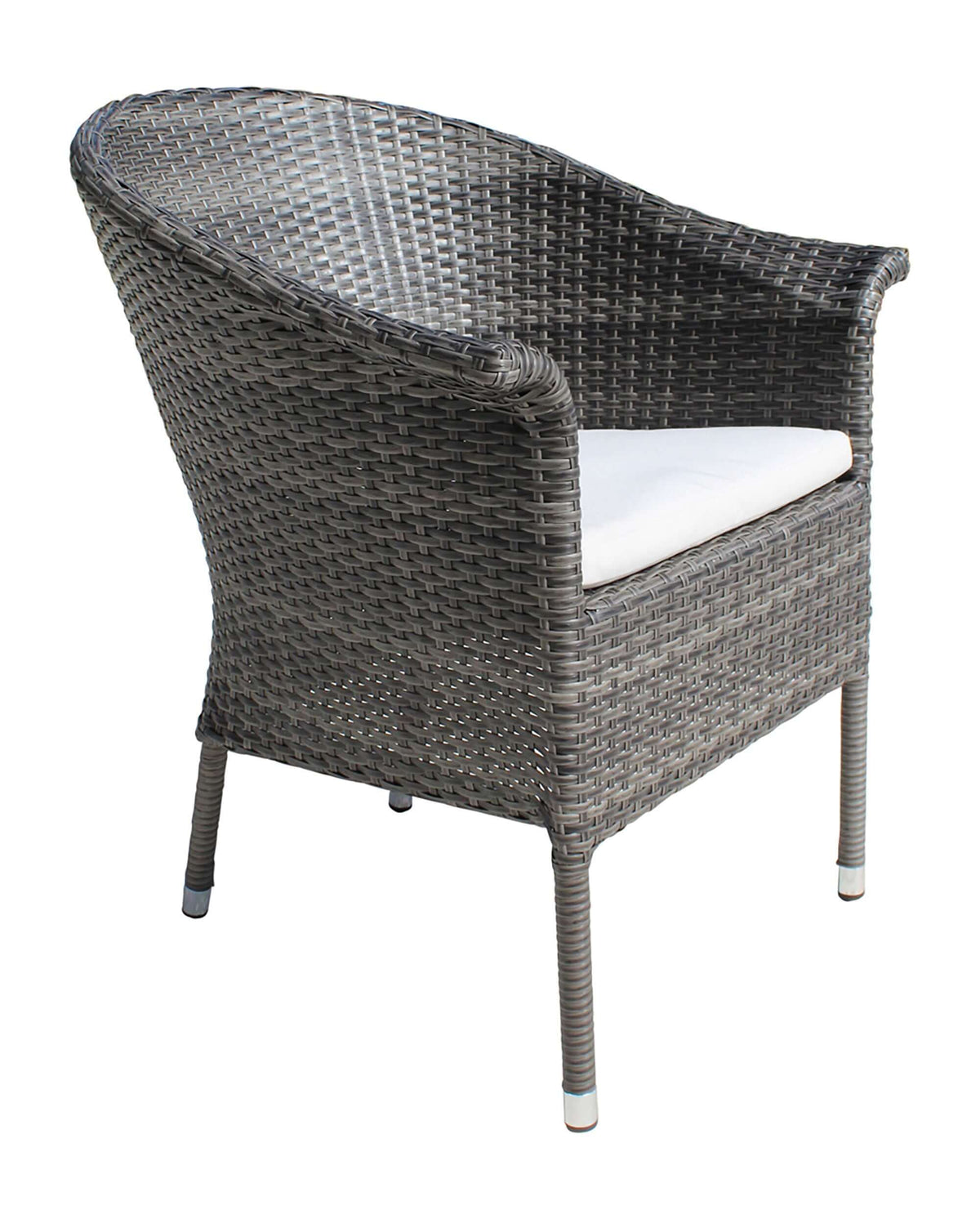 Outdoor stackable woven armchairs with cushion set of 2
