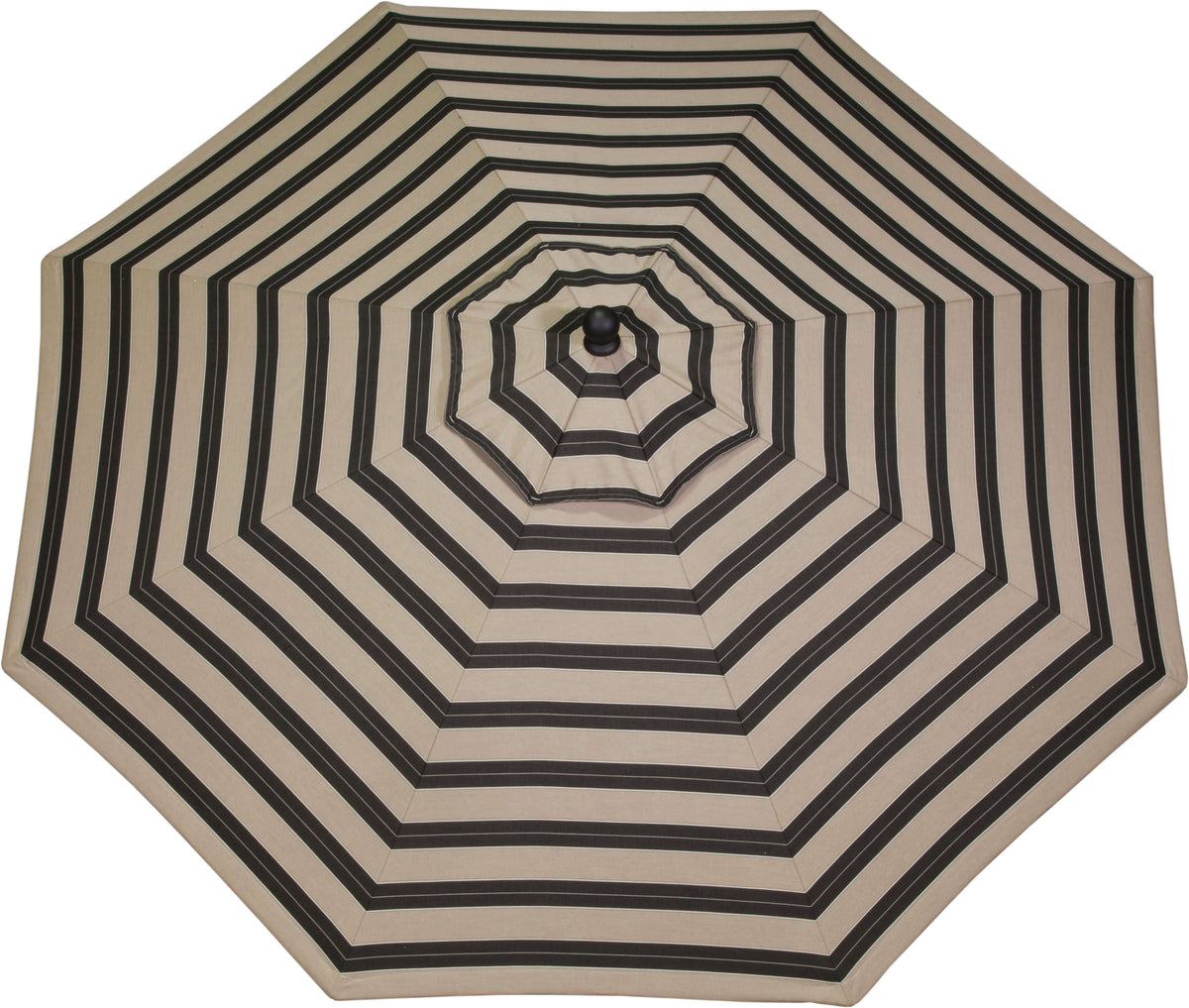 LuxCraft 9' Aluminum Patio Umbrella — Sunbrella canopy with aluminum frame for patio table shading