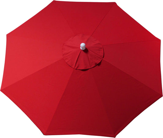 LuxCraft 9' Aluminum Patio Umbrella in Red — tilt-and-crank market umbrella, durable outdoor fabric