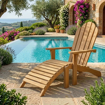Anderson Teak Adirondack With Ottoman with Curved Runners for Smooth Rocking Motion