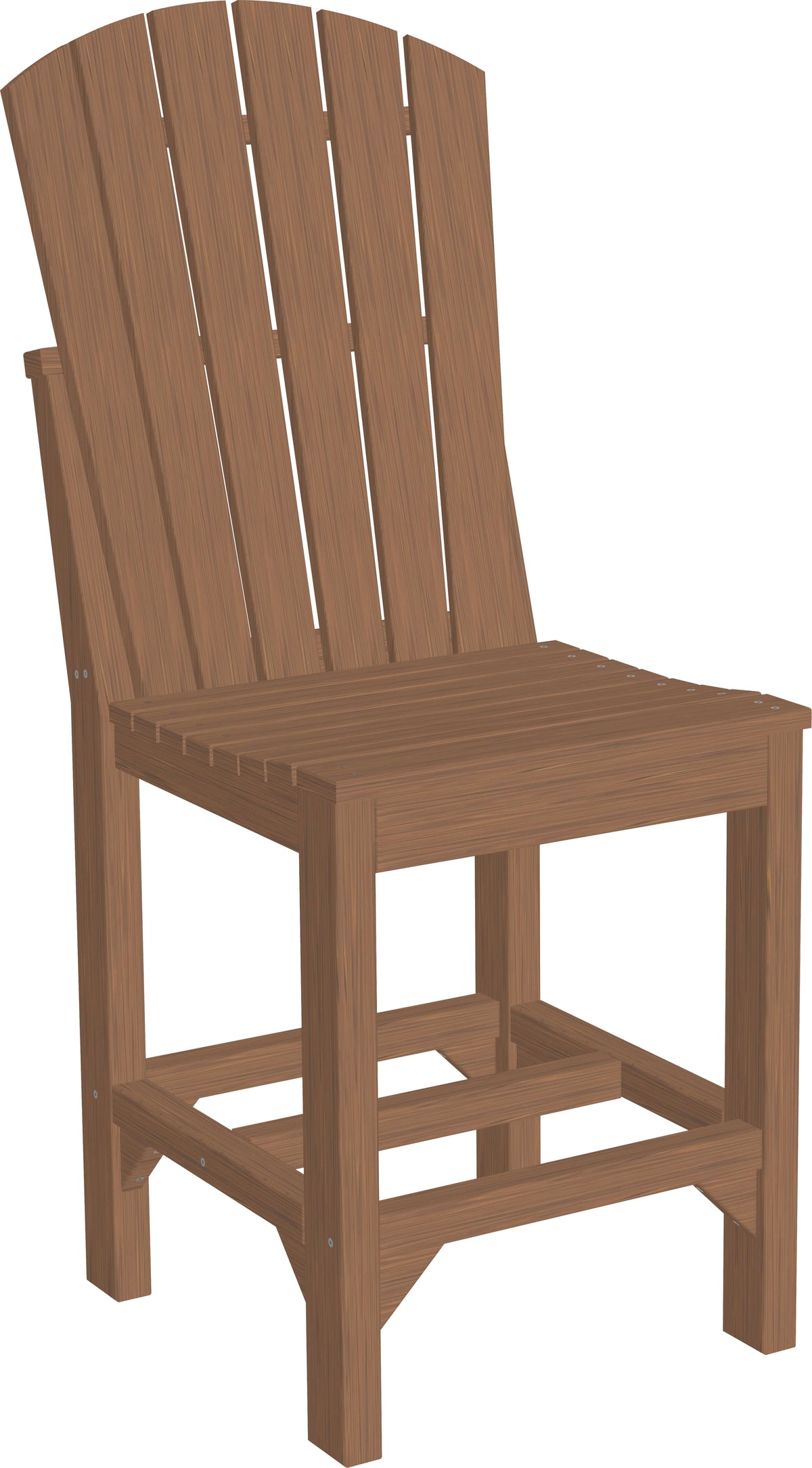 LuxCraft Adirondack Dining Side Chair | 3 Height Options in Antique Mahogany — side profile view, classic Adirondack profile
