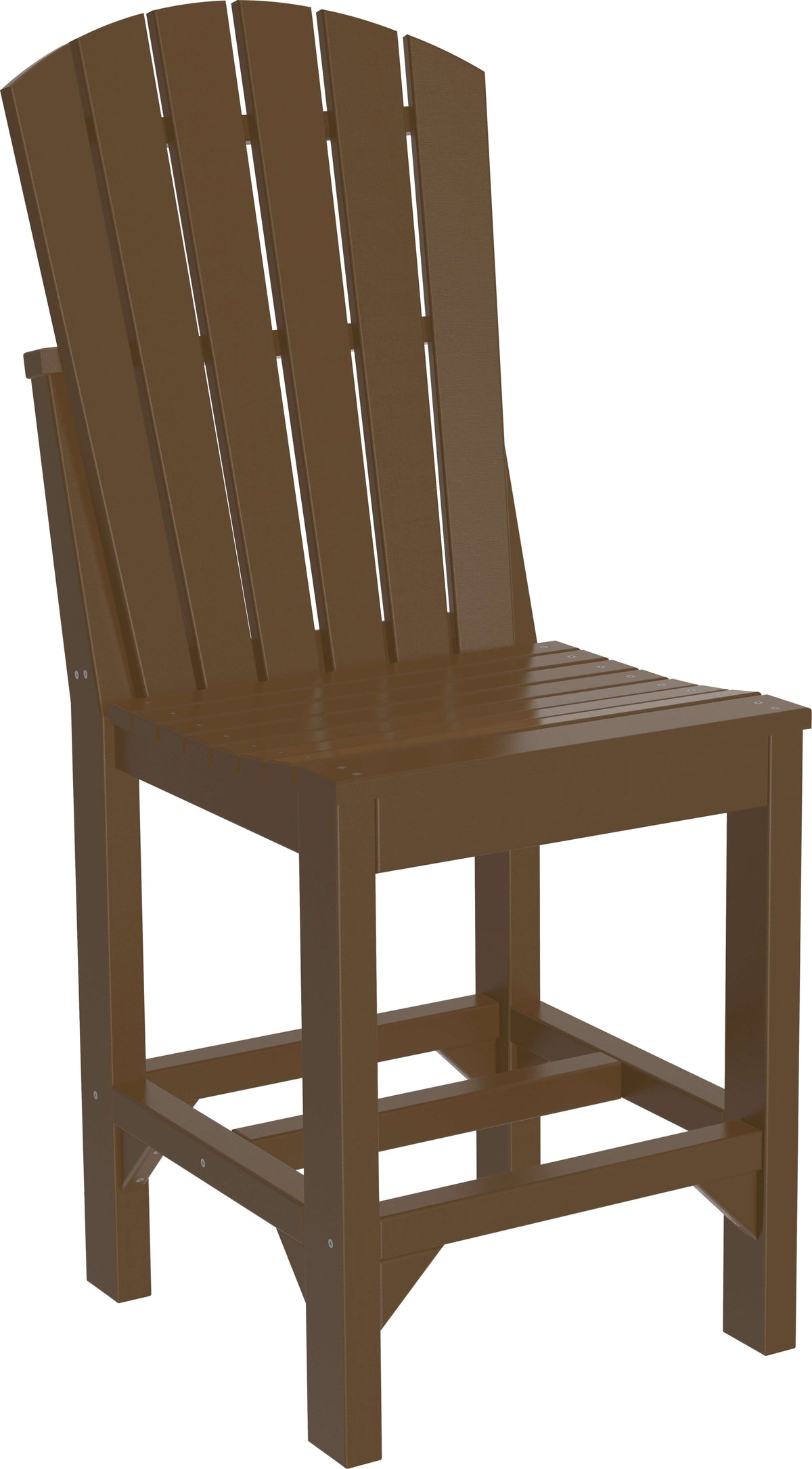 LuxCraft Adirondack Dining Side Chair | 3 Height Options in Chestnut Brown — side profile view, classic Adirondack profile
