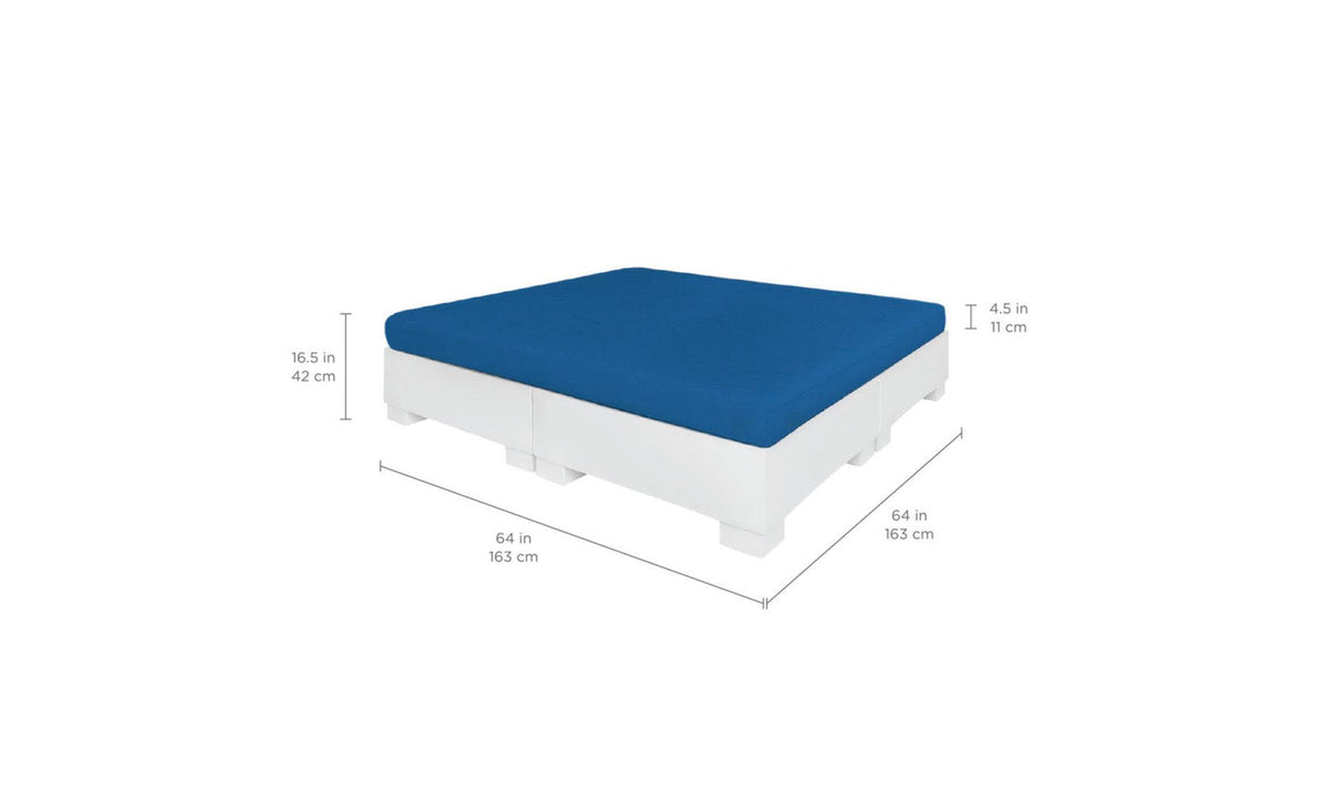 Ledge Lounger Affinity Square Sunbed with Flat Cushion, square pool bed with flat cushion, view 7