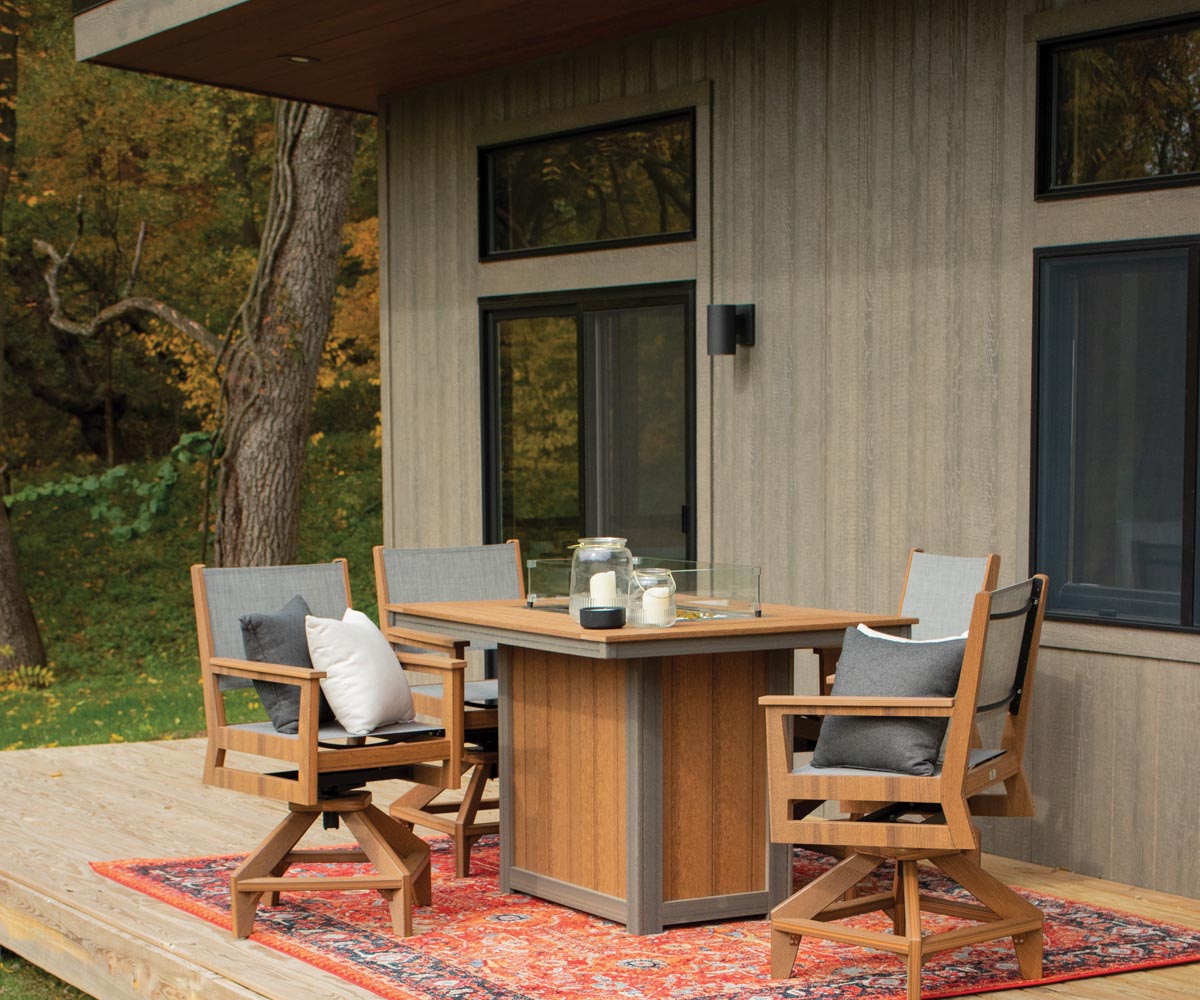 Berlin Gardens Donoma 54″ Rectangular Bar Fire Pit Table view 1