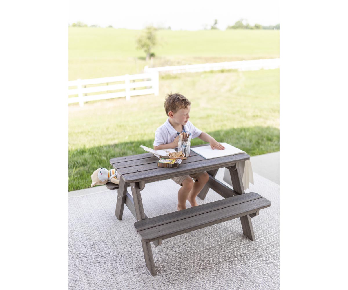 Berlin Gardens Kids Rectangular Picnic Table lifestyle 1