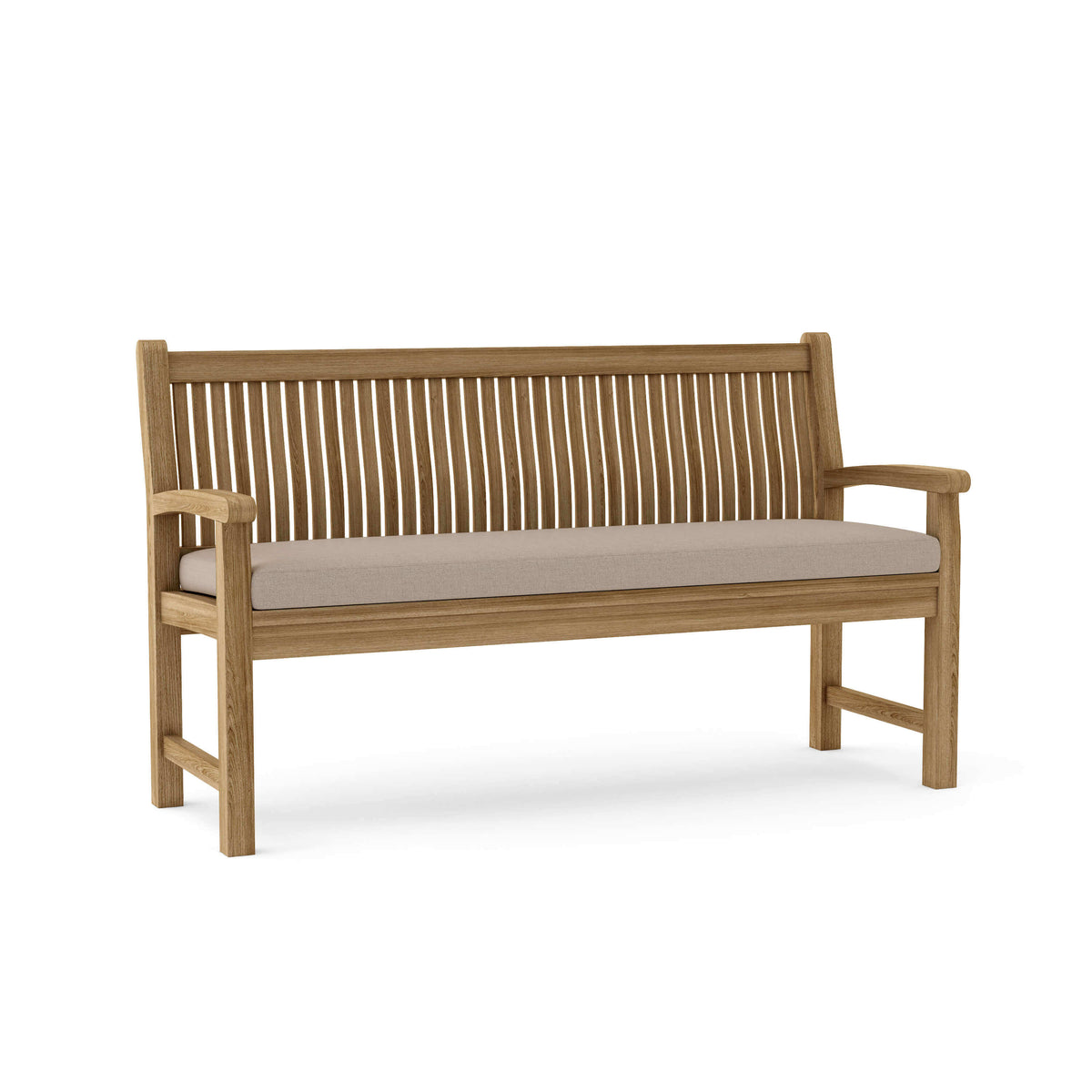Sunbrella Cast Ash Cushion Color Option for Anderson Teak Sahara 3 Seater Bench