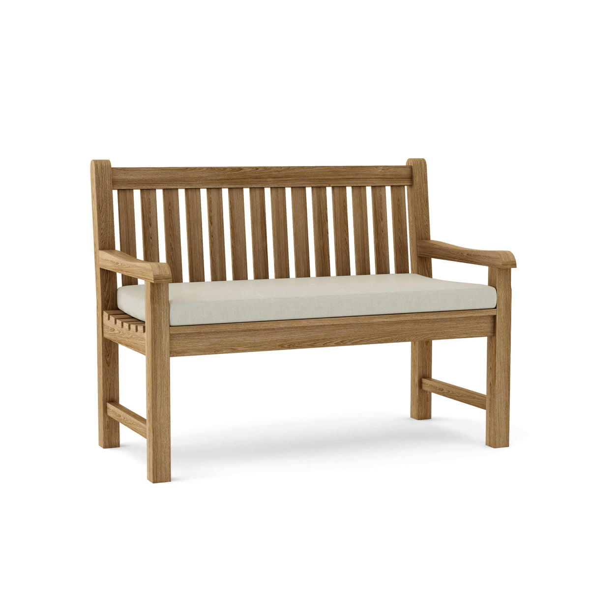 Sunbrella Canvas Natural Cushion Color Option for Anderson Teak Classic 2 Seater Bench