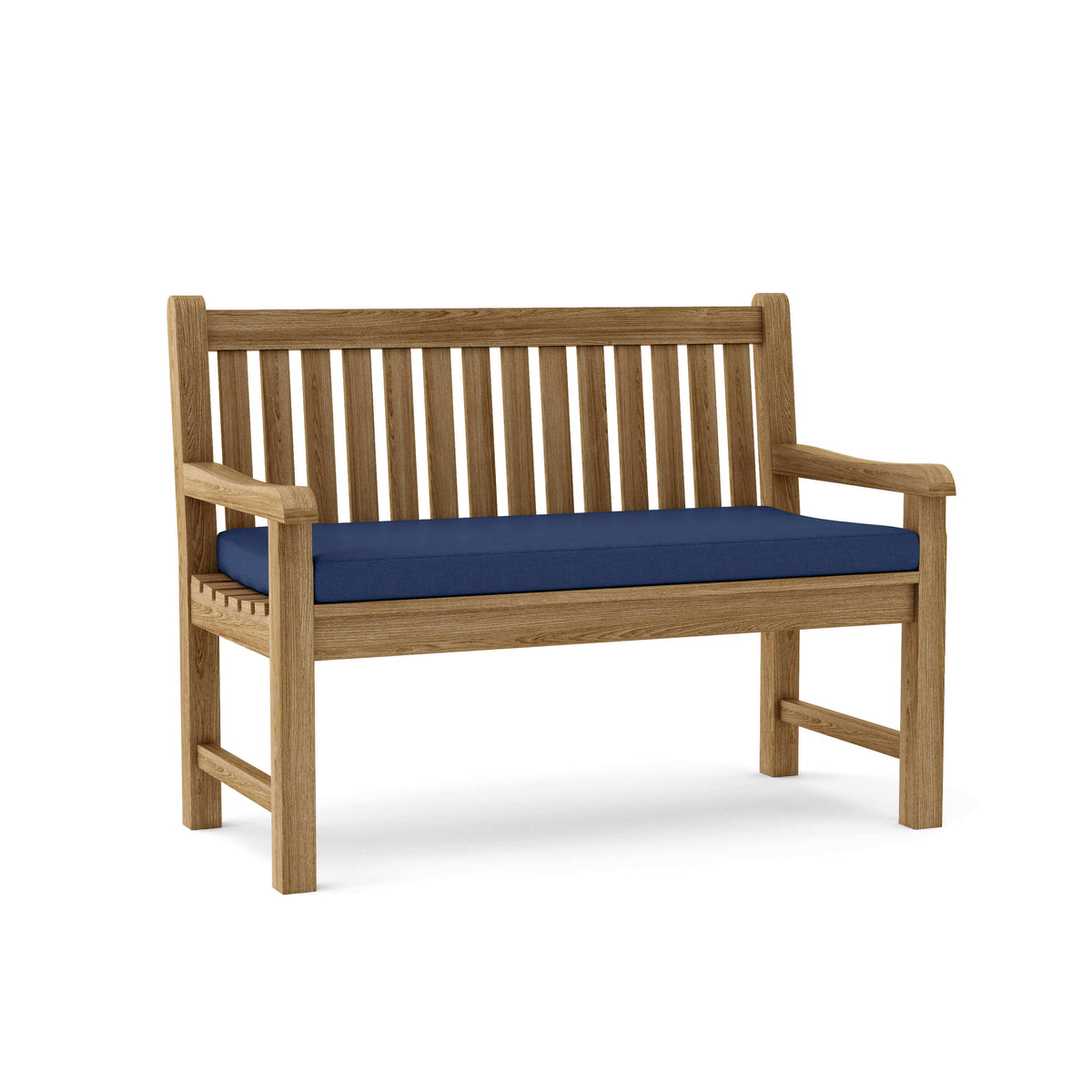 Sunbrella Canvas Navy Cushion Color Option for Anderson Teak Classic 2 Seater Bench