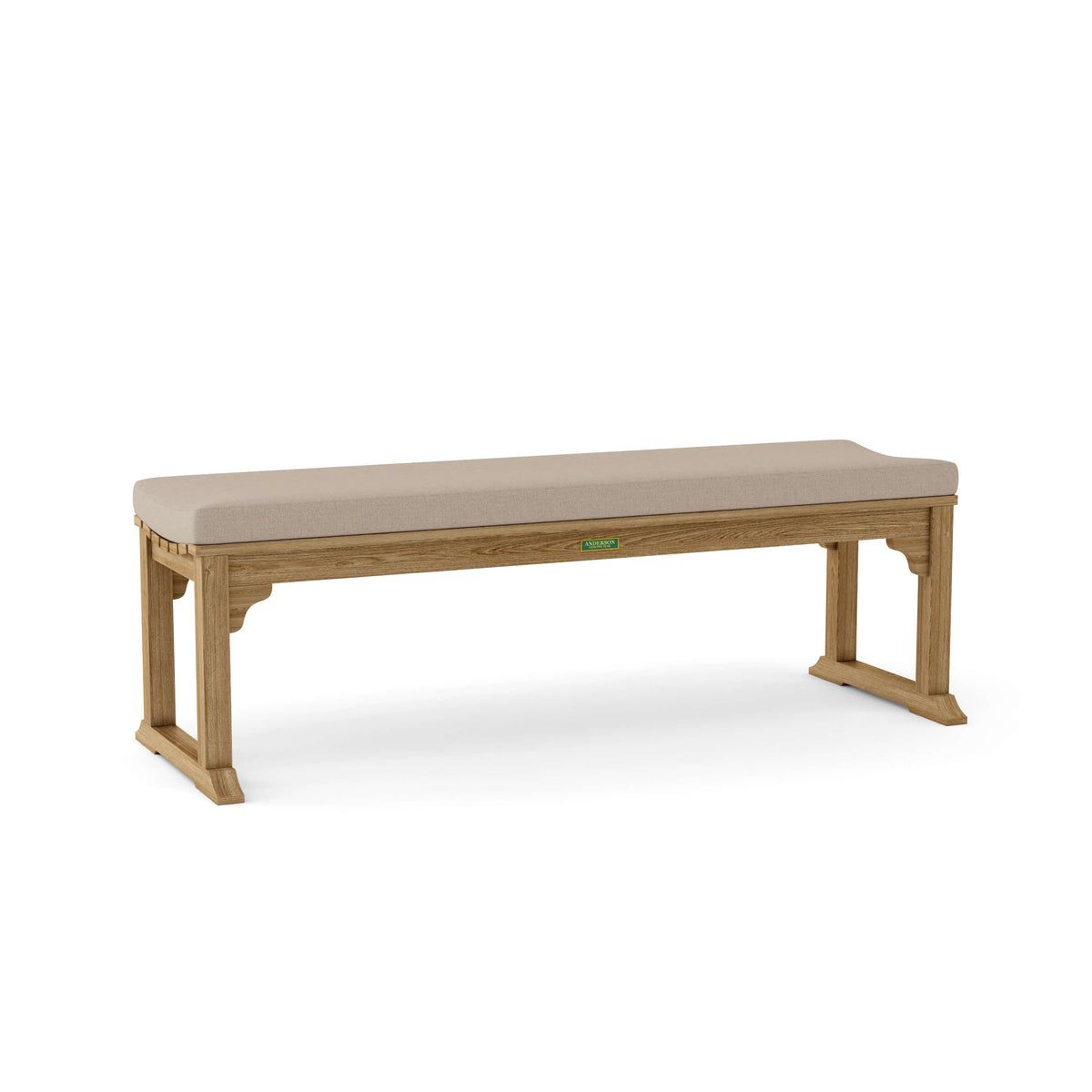 Sunbrella Cast Ash Cushion Color Option for Anderson Teak Mason 3 Seater Backless Bench