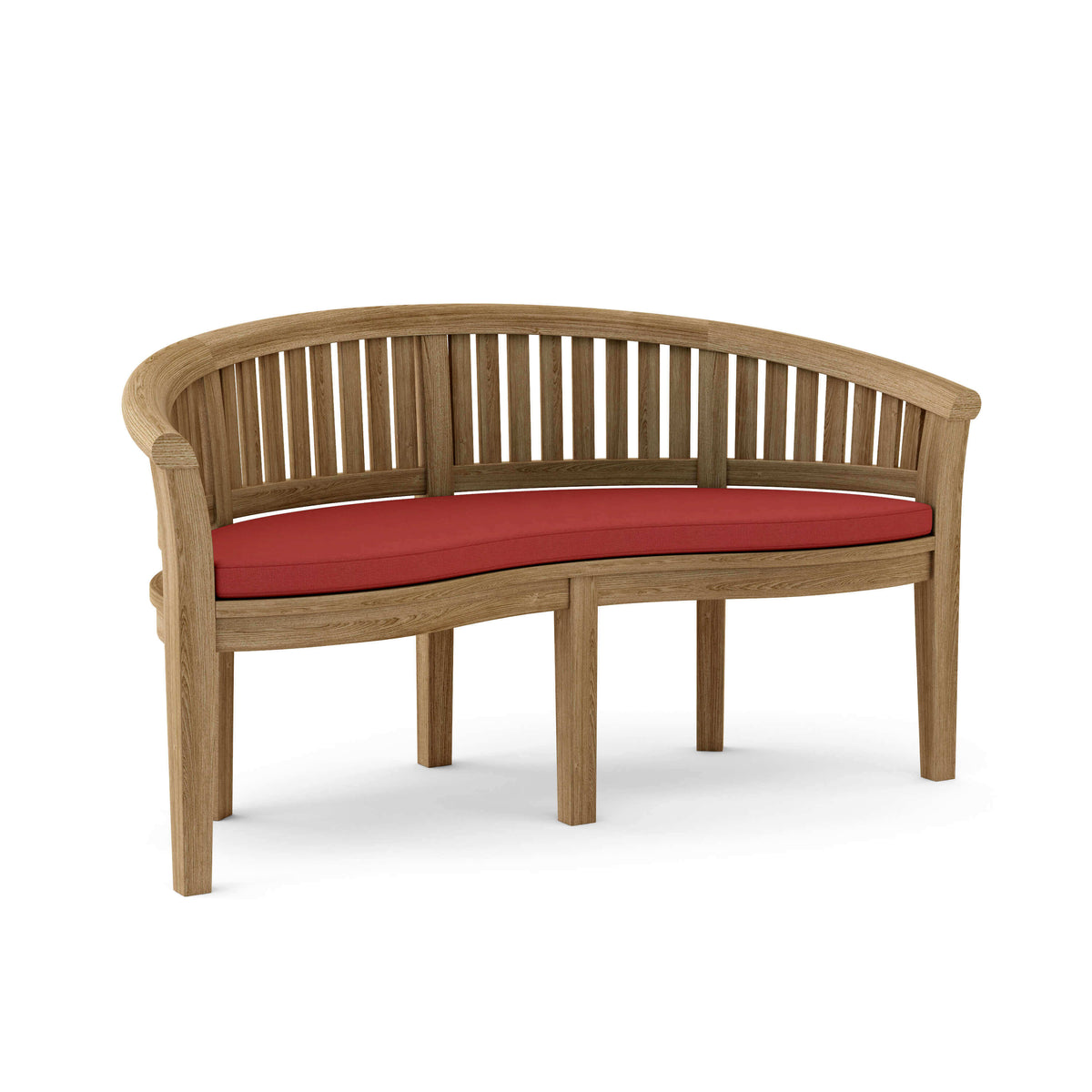 Sunbrella Cast Pomegranate Cushion Color Option for Anderson Teak Curve 3 Seater Bench Extra Thick Wood