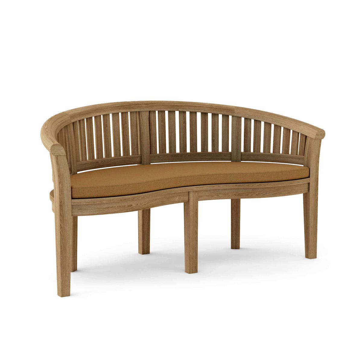 Sunbrella Canvas Teak Cushion Color Option for Anderson Teak Curve 3 Seater Bench Extra Thick Wood