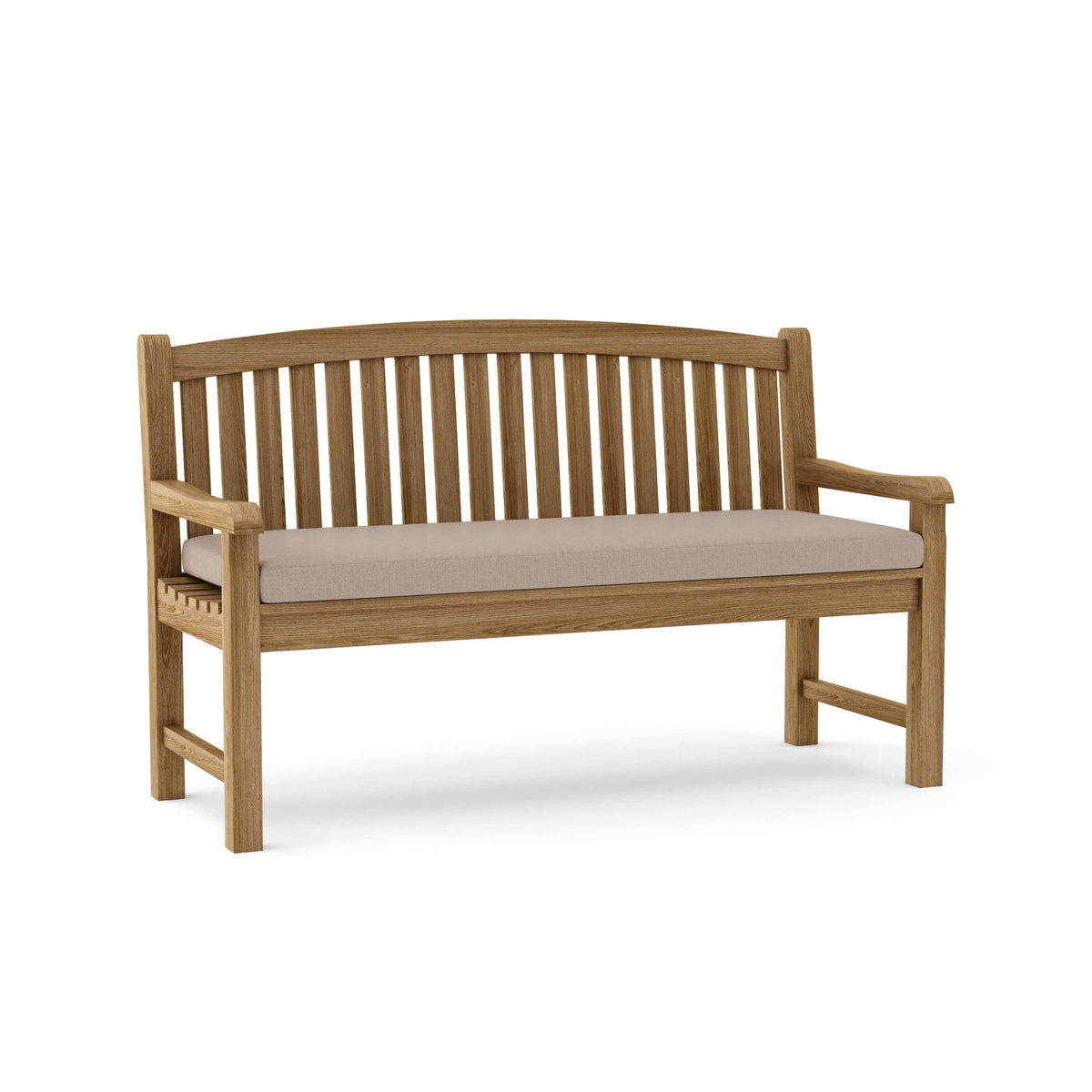 Sunbrella Cast Ash Cushion Color Option for Anderson Teak Chelsea 3 Seater Bench