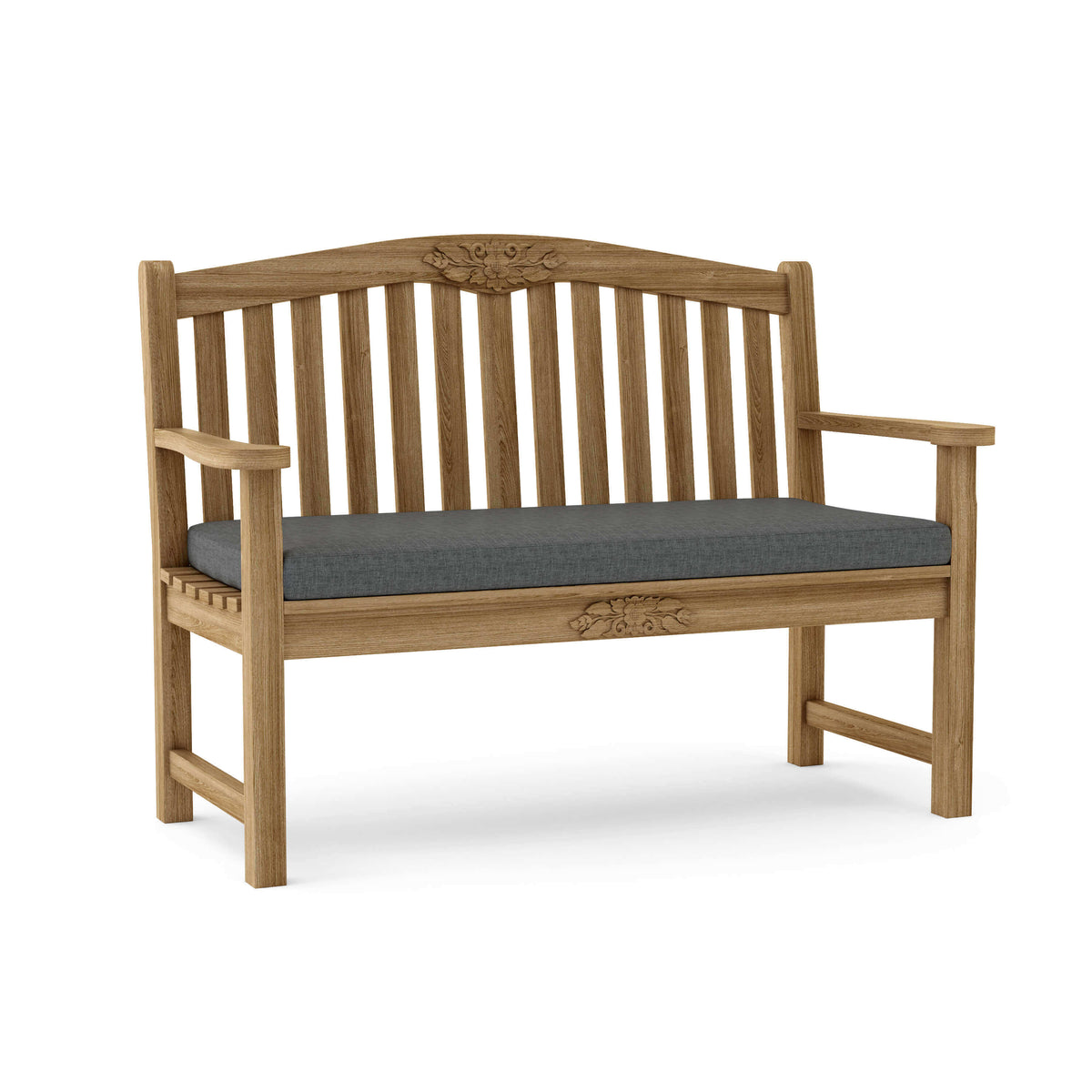 Sunbrella Cast Charcoal Cushion Color Option for Anderson Teak 50 Round Rose Bench