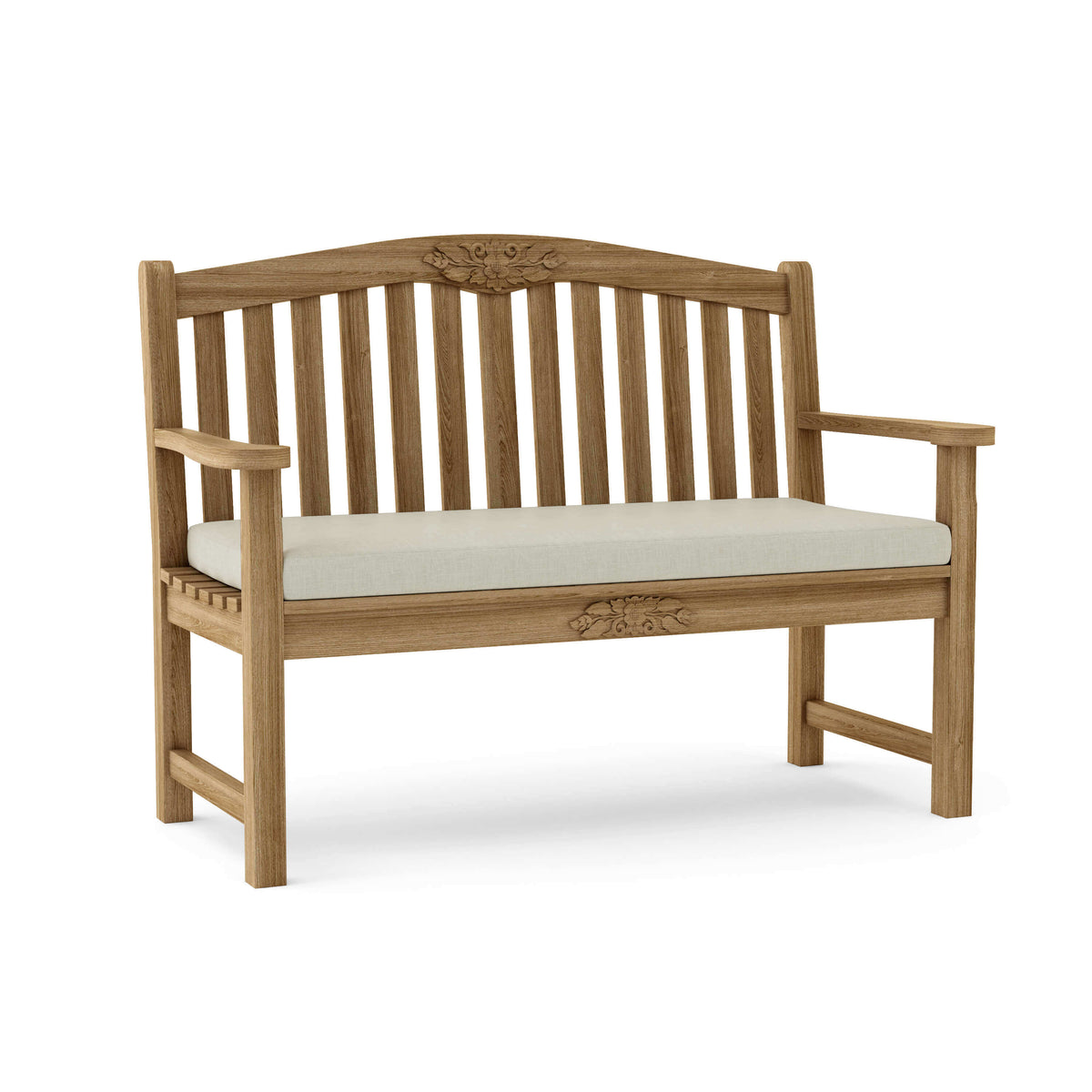 Sunbrella Canvas Natural Cushion Color Option for Anderson Teak 50 Round Rose Bench