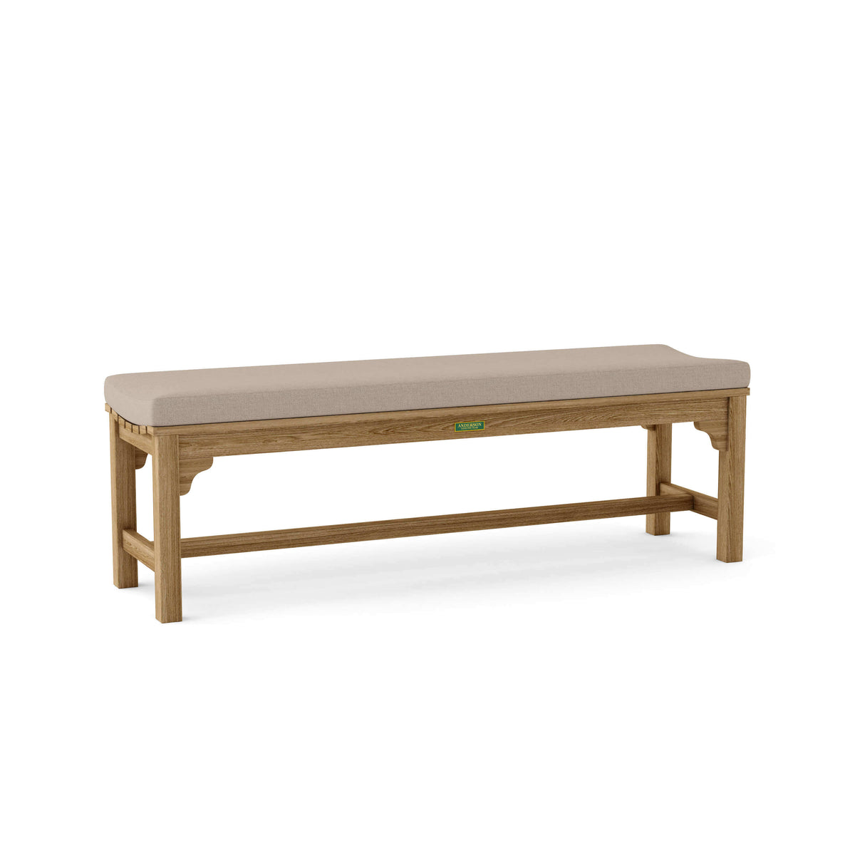 Sunbrella Cast Ash Cushion Color Option for Anderson Teak Hampton 3 Seater Backless Bench