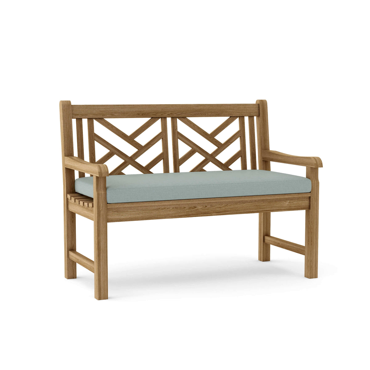 Sunbrella Cast Mist Cushion Color Option for Anderson Teak Vilano 2 Seater Bench