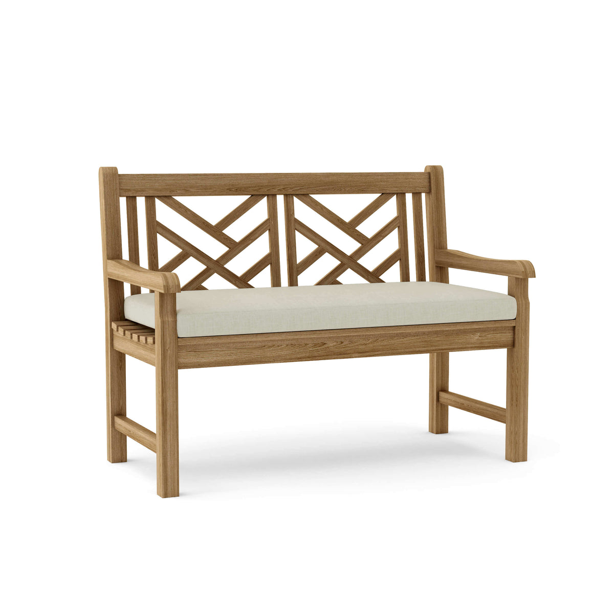 Sunbrella Canvas Natural Cushion Color Option for Anderson Teak Vilano 2 Seater Bench