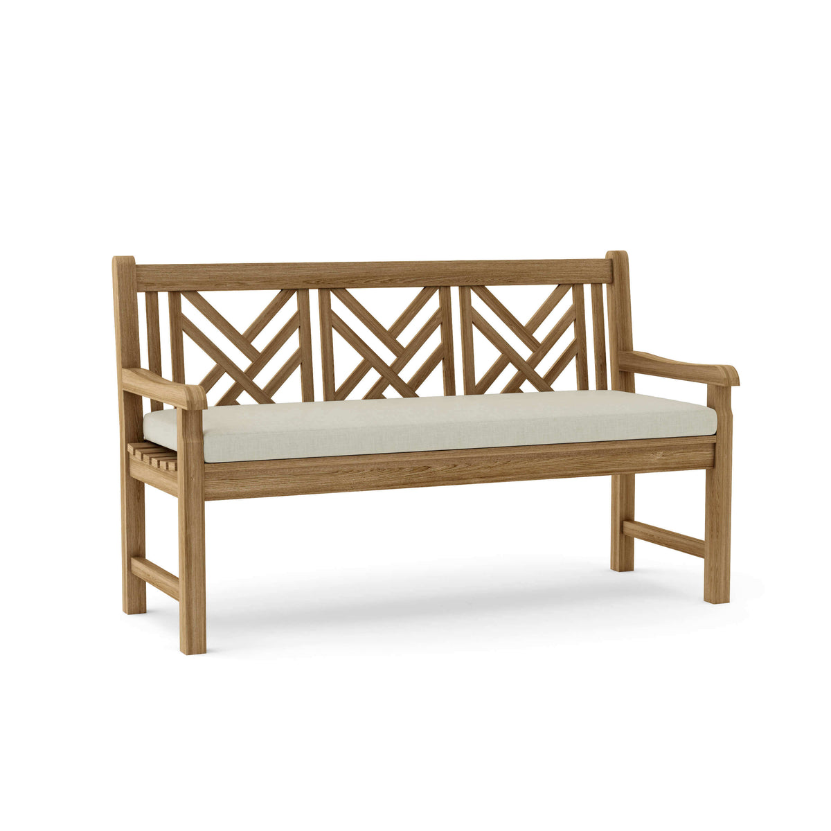 Sunbrella Canvas Natural Cushion Color Option for Anderson Teak Vilano 3 Seater Bench