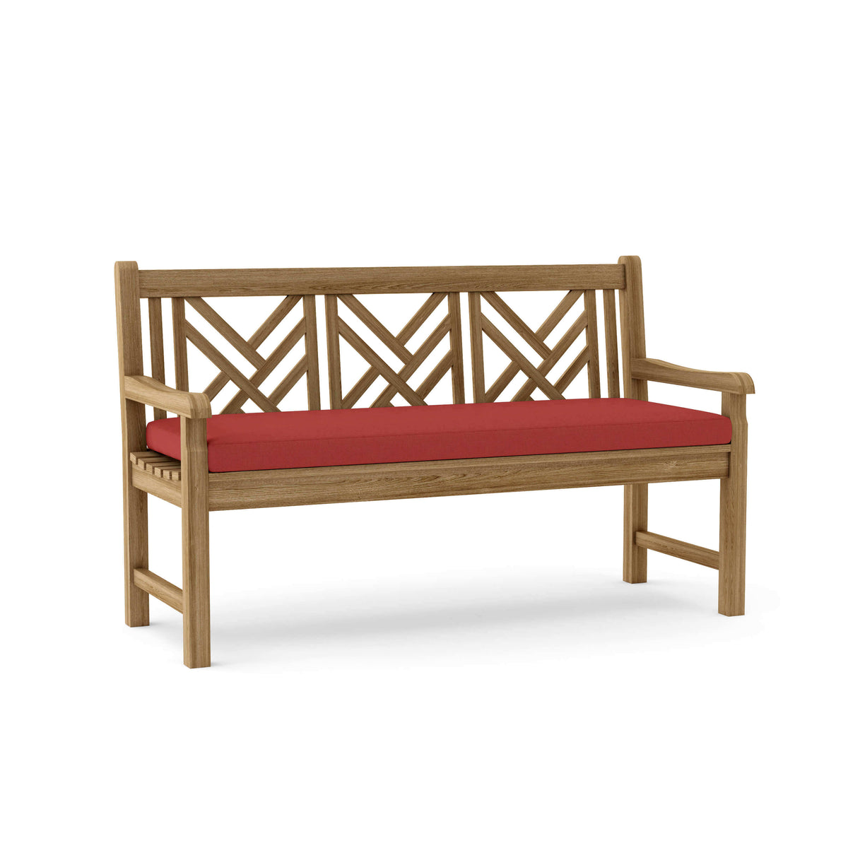 Sunbrella Cast Pomegranate Cushion Color Option for Anderson Teak Vilano 3 Seater Bench