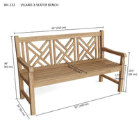 Anderson Teak Vilano 3-Seater Outdoor Wood Bench