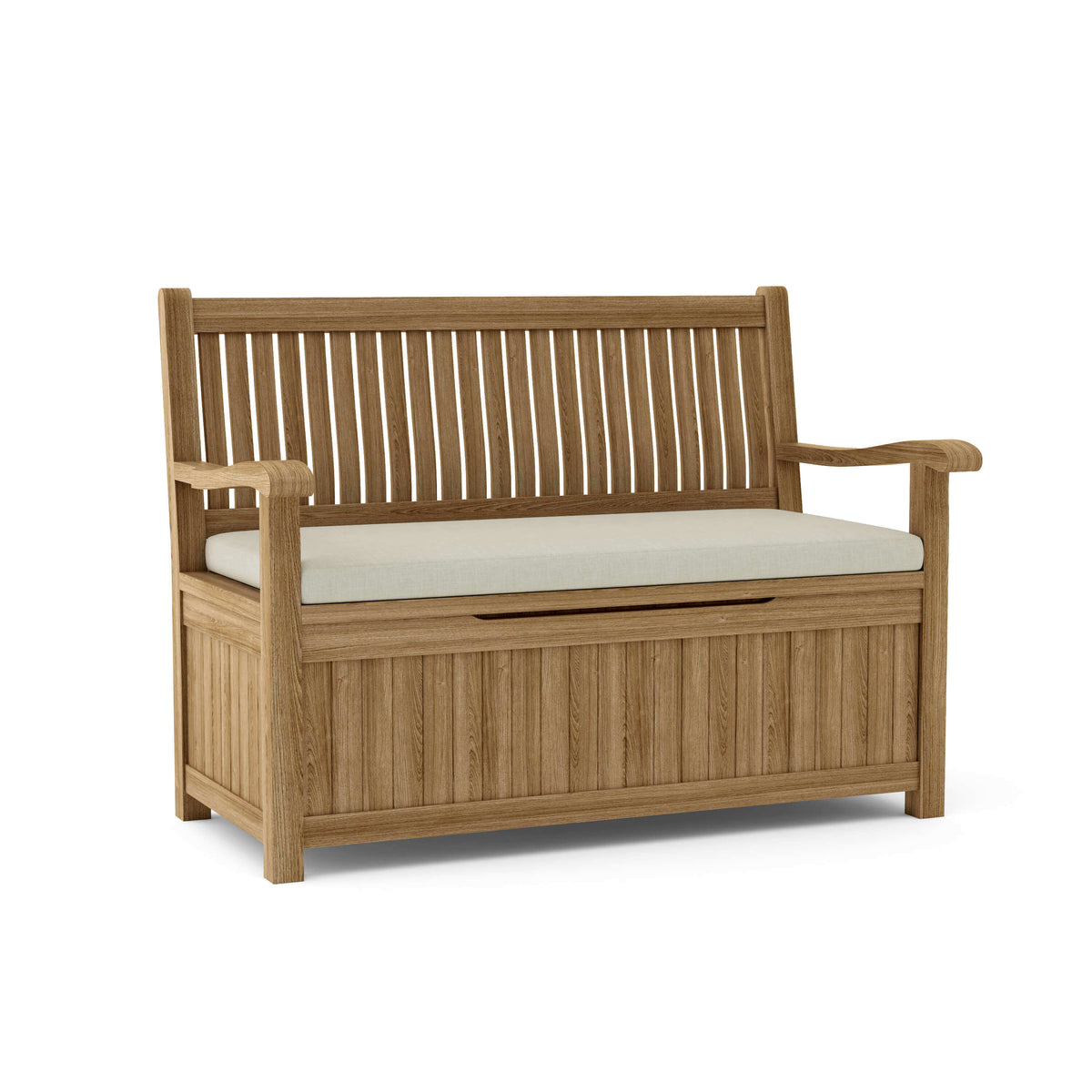 Sunbrella Canvas Natural Cushion Color Option for Anderson Teak Del Amo Storage Bench