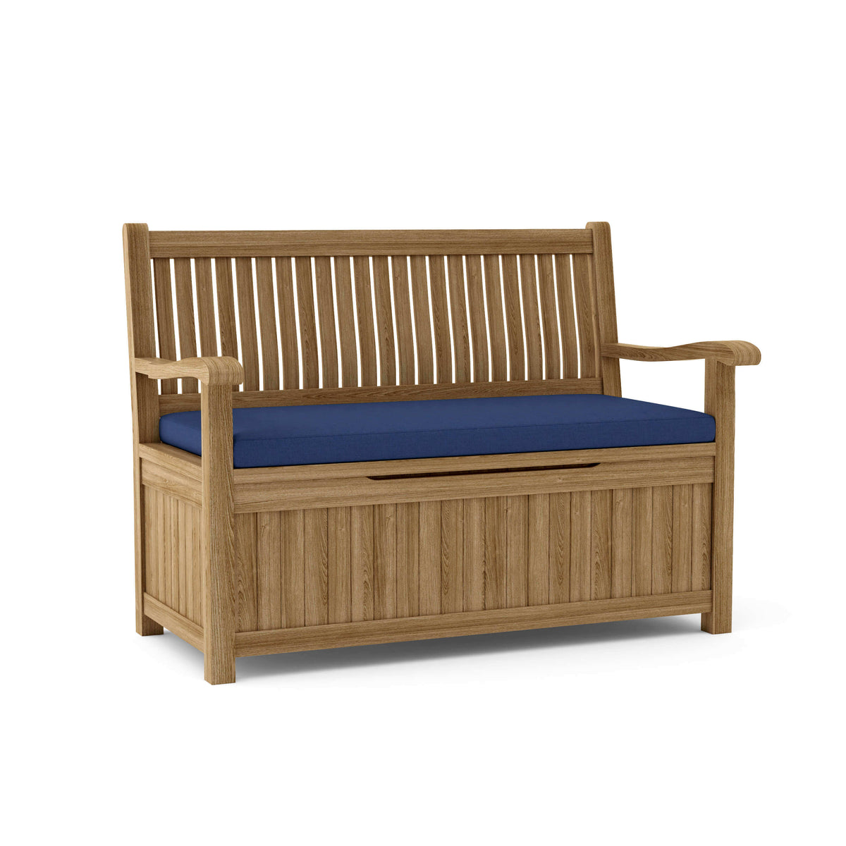 Sunbrella Canvas Navy Cushion Color Option for Anderson Teak Del Amo Storage Bench