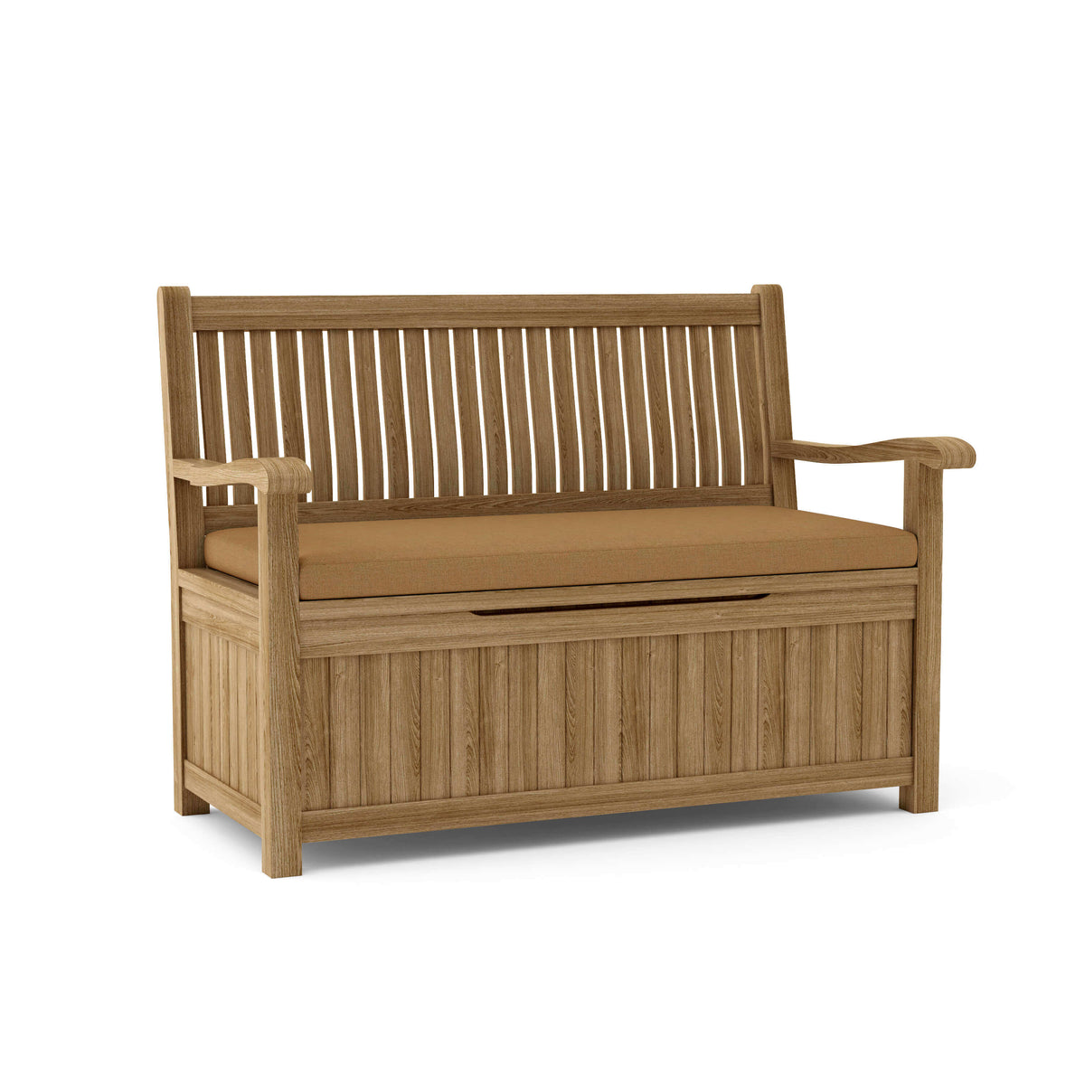 Sunbrella Canvas Teak Cushion Color Option for Anderson Teak Del Amo Storage Bench