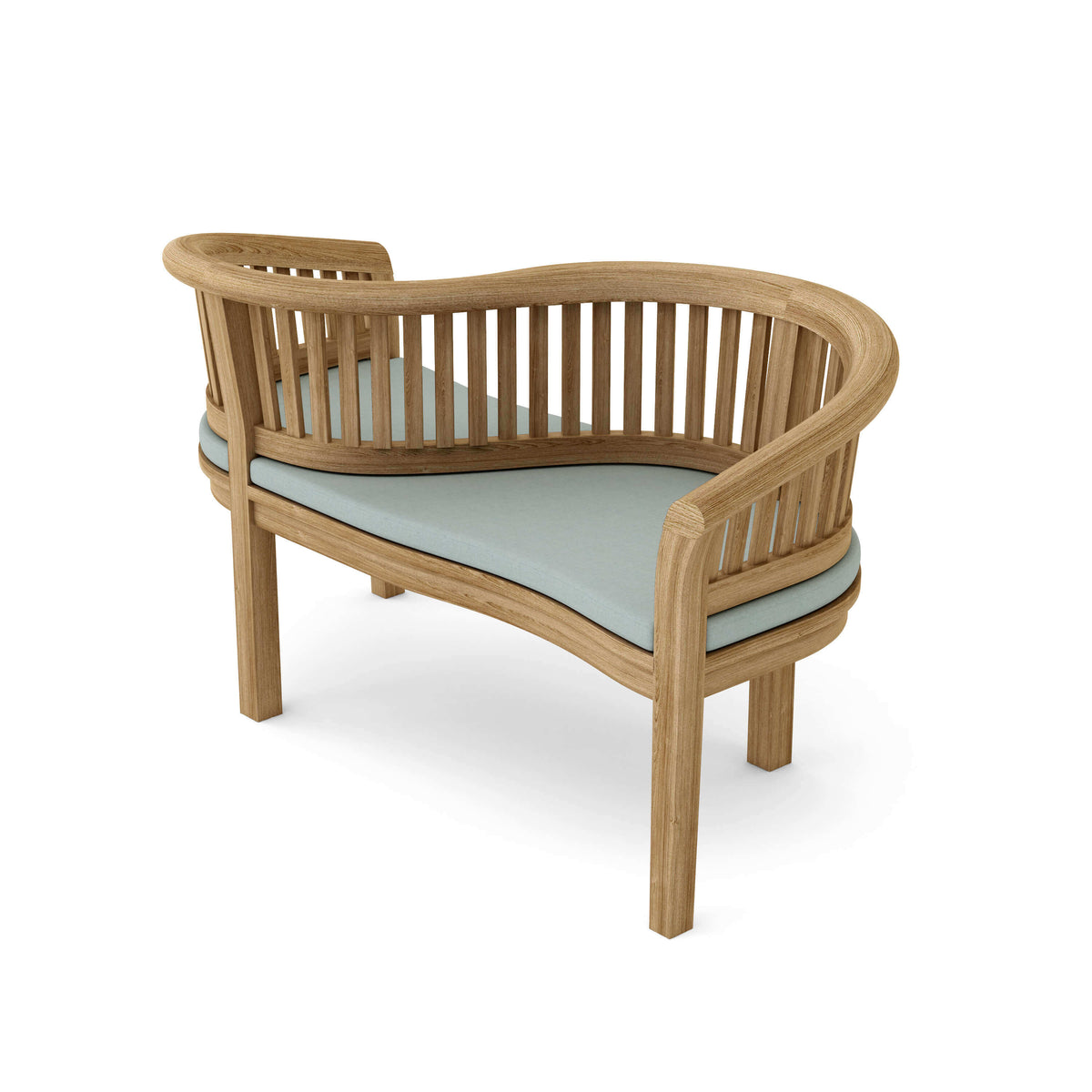 Sunbrella Cast Mist Cushion Color Option for Anderson Teak Curve Love Seat Bench