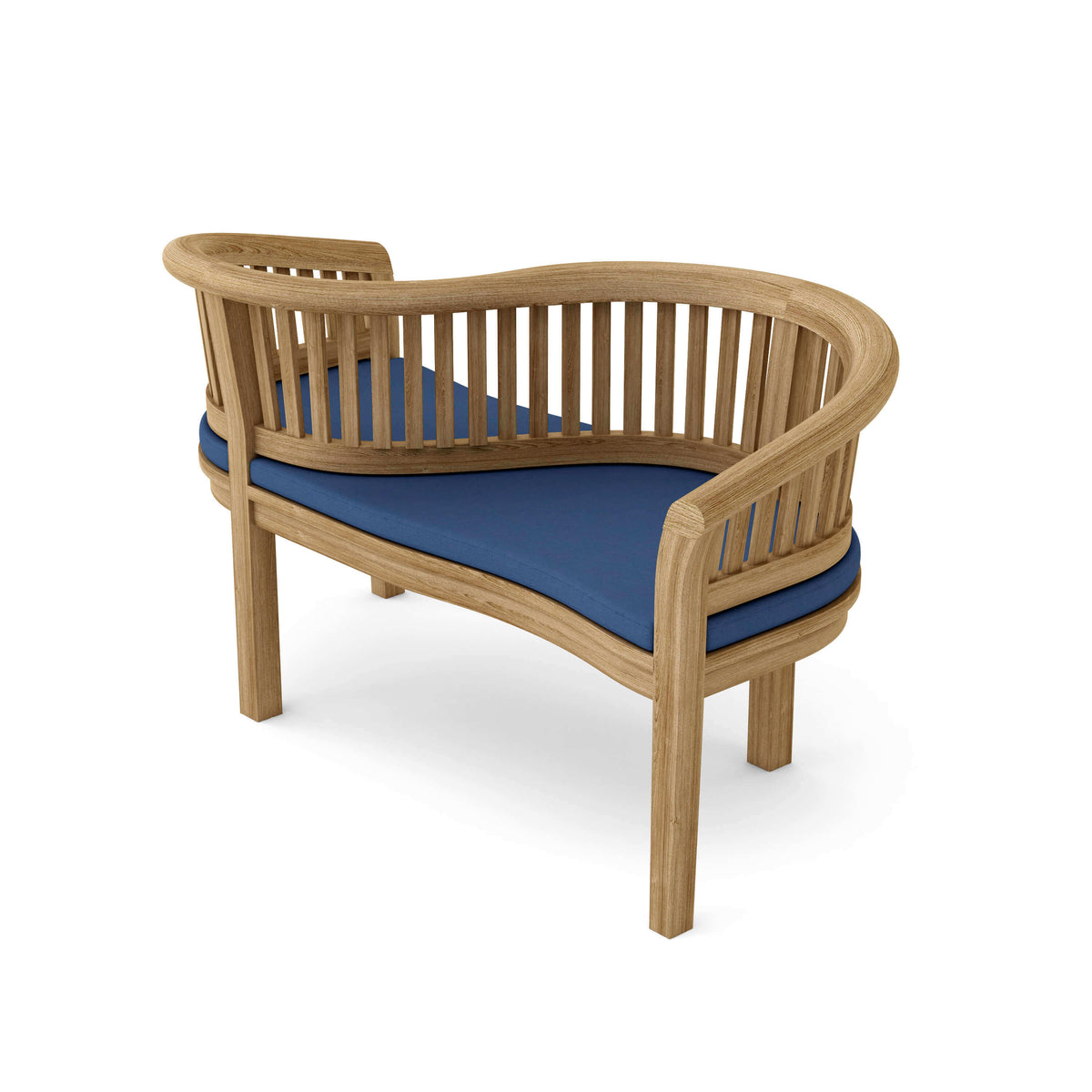 Sunbrella Canvas Navy Cushion Color Option for Anderson Teak Curve Love Seat Bench