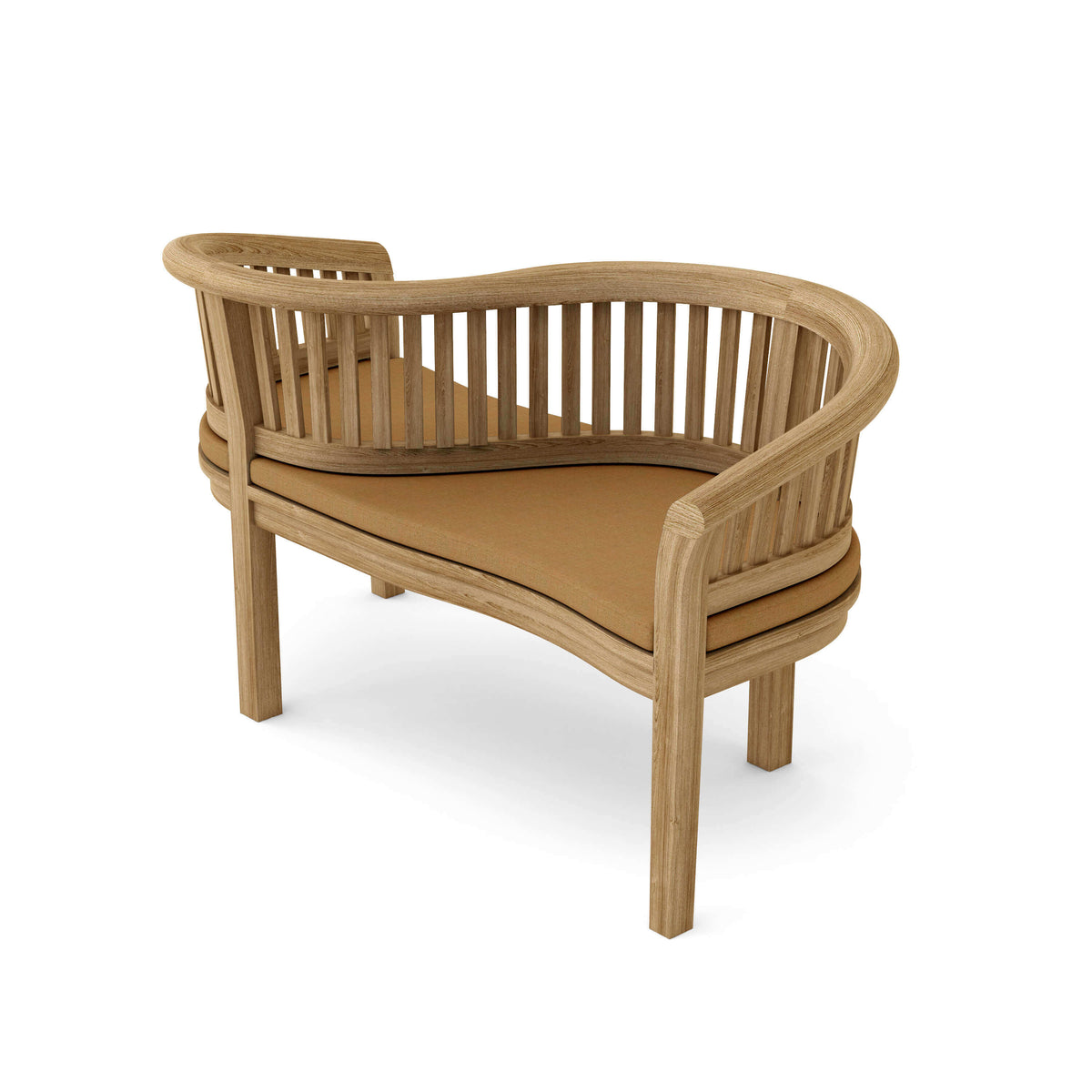 Sunbrella Canvas Teak Cushion Color Option for Anderson Teak Curve Love Seat Bench