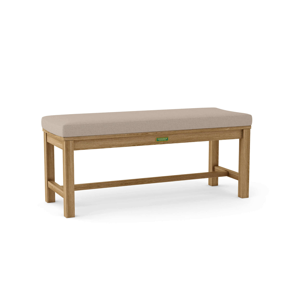 Sunbrella Cast Ash Cushion Color Option for Anderson Teak Casablanca 2 Seater Backless Bench