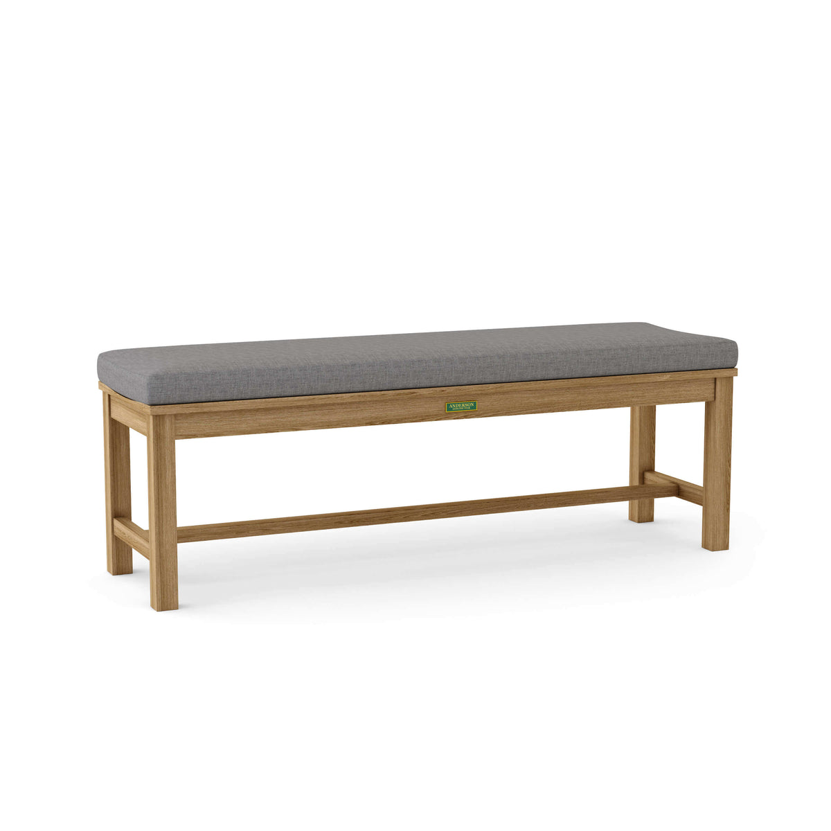 Sunbrella Cast Slate Cushion Color Option for Anderson Teak Casablanca 3 Seater Backless Bench