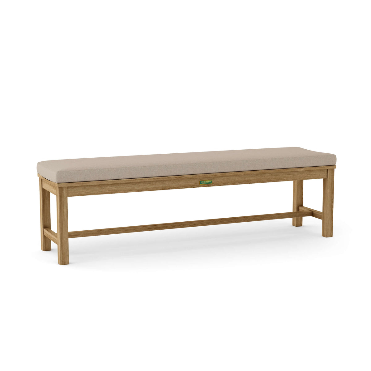 Sunbrella Cast Ash Cushion Color Option for Anderson Teak Casablanca 4 Seater Backless Bench