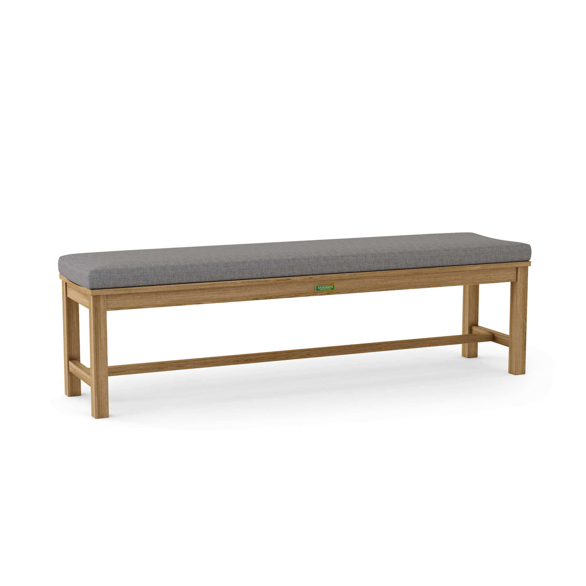 Sunbrella Cast Slate Cushion Color Option for Anderson Teak Casablanca 4 Seater Backless Bench