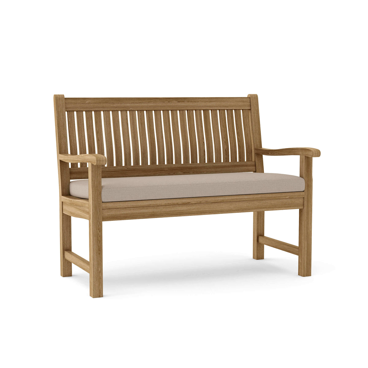 Sunbrella Cast Ash Cushion Color Option for Anderson Teak Del Amo 2 Seater Bench