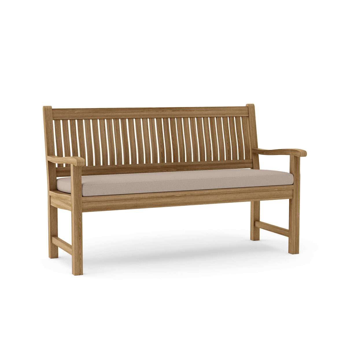 Sunbrella Cast Ash Cushion Color Option for Anderson Teak Del Amo 3 Seater Bench