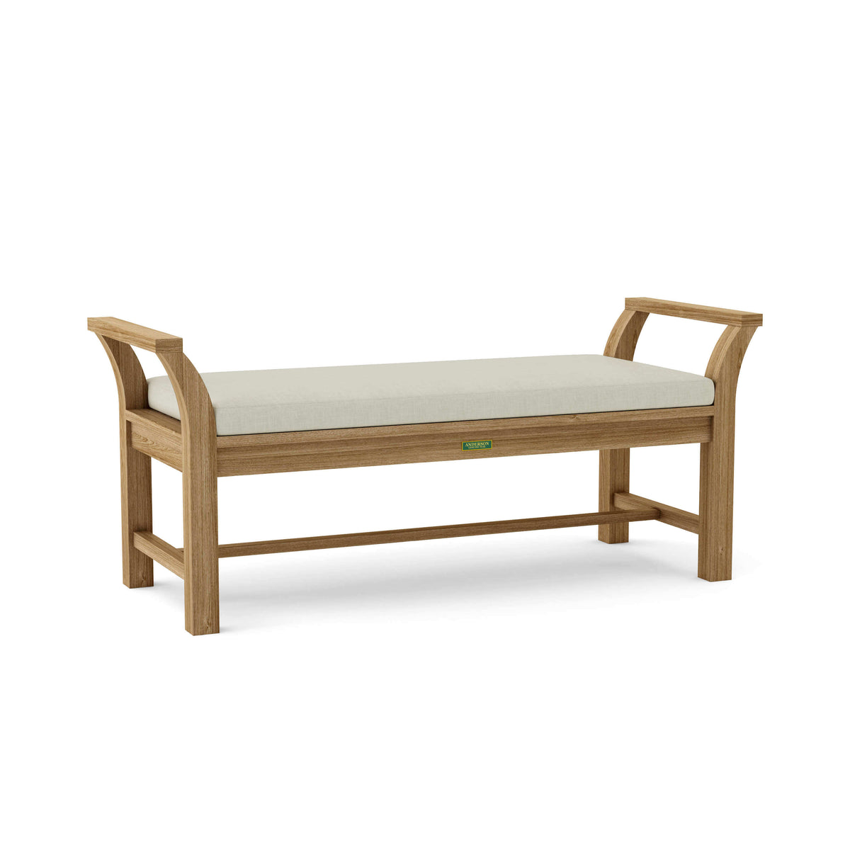 Sunbrella Canvas Natural Cushion Color Option for Anderson Teak Sakura Backless Bench