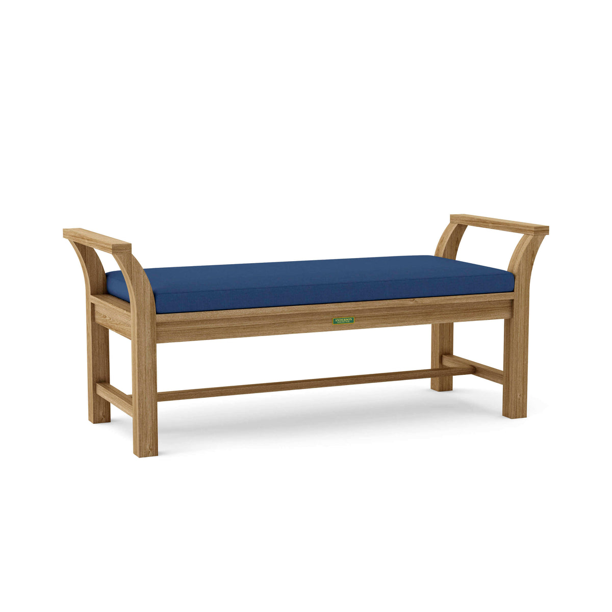 Sunbrella Canvas Navy Cushion Color Option for Anderson Teak Sakura Backless Bench