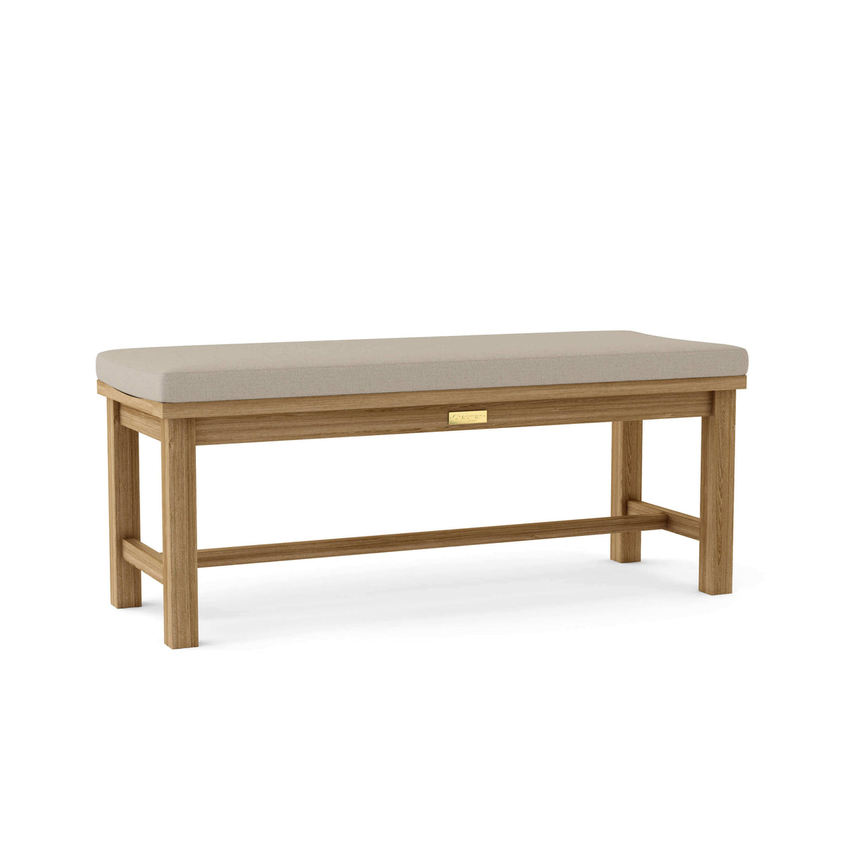 Sunbrella Cast Ash Cushion Color Option for Anderson Teak Madison 48 Backless Bench