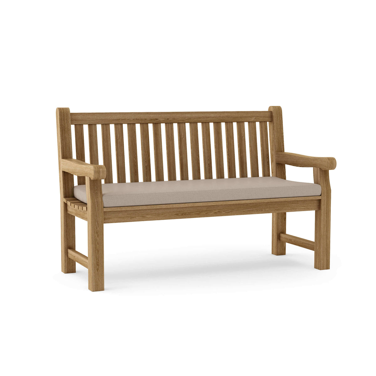 Sunbrella Cast Ash Cushion Color Option for Anderson Teak Devonshire 3 Seater Extra Thick Bench