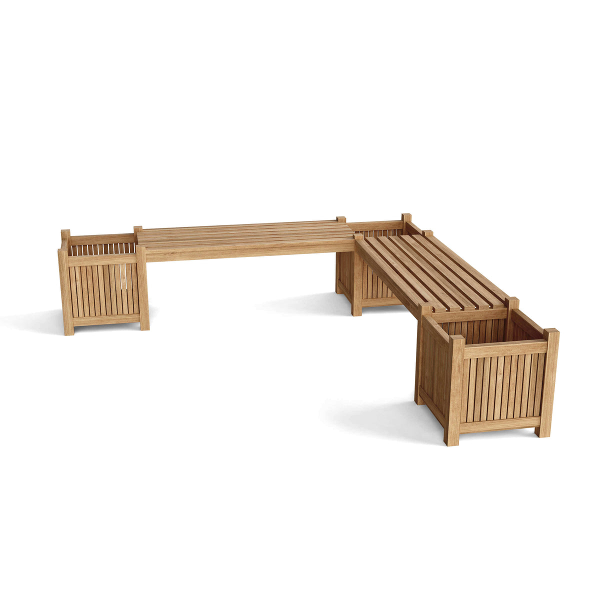 Anderson Teak Planter Bench 2 Bench 3 Planter Box — Outdoor Planter for Garden Display