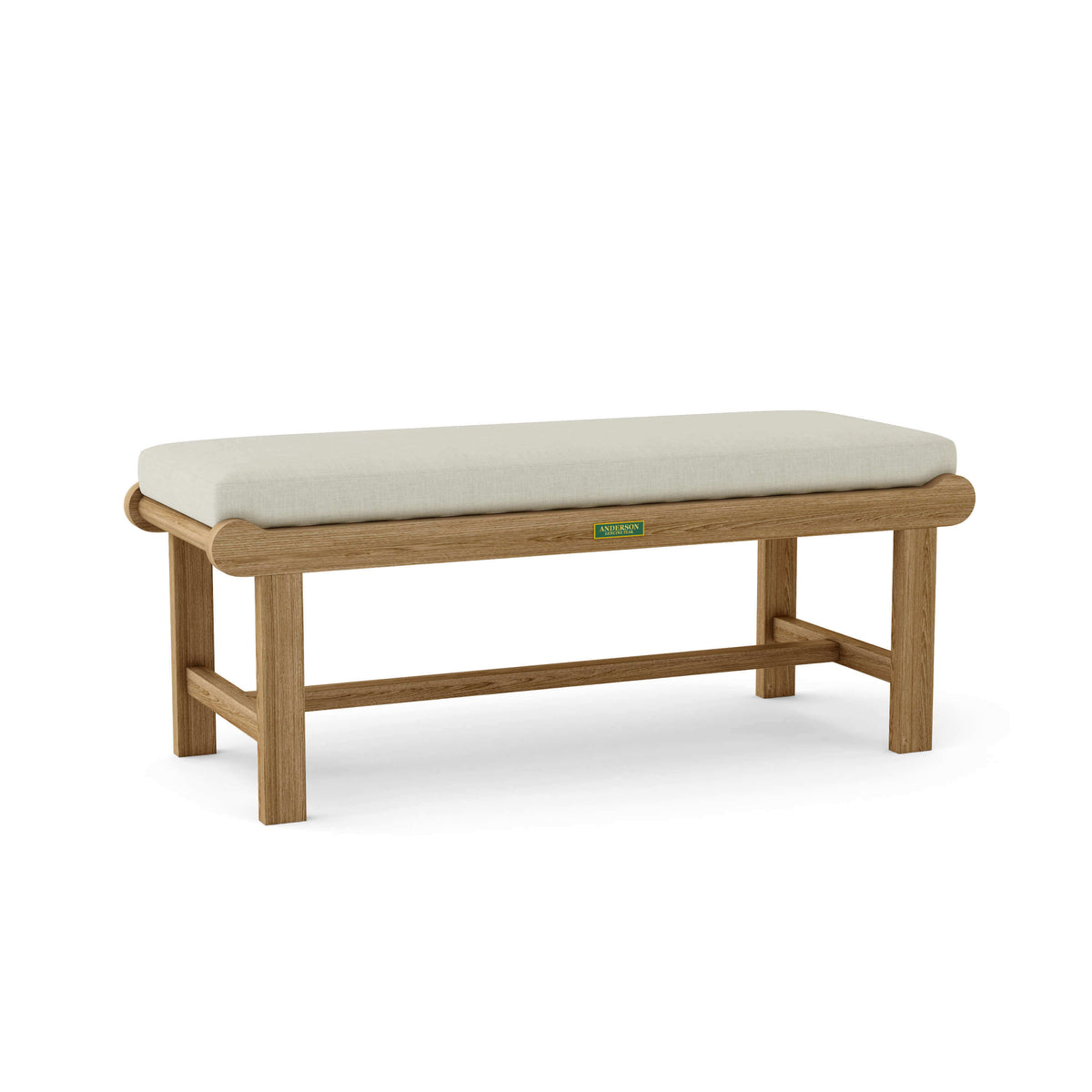 Sunbrella Canvas Natural Cushion Color Option for Anderson Teak Cambridge 2 Seater Backless Bench