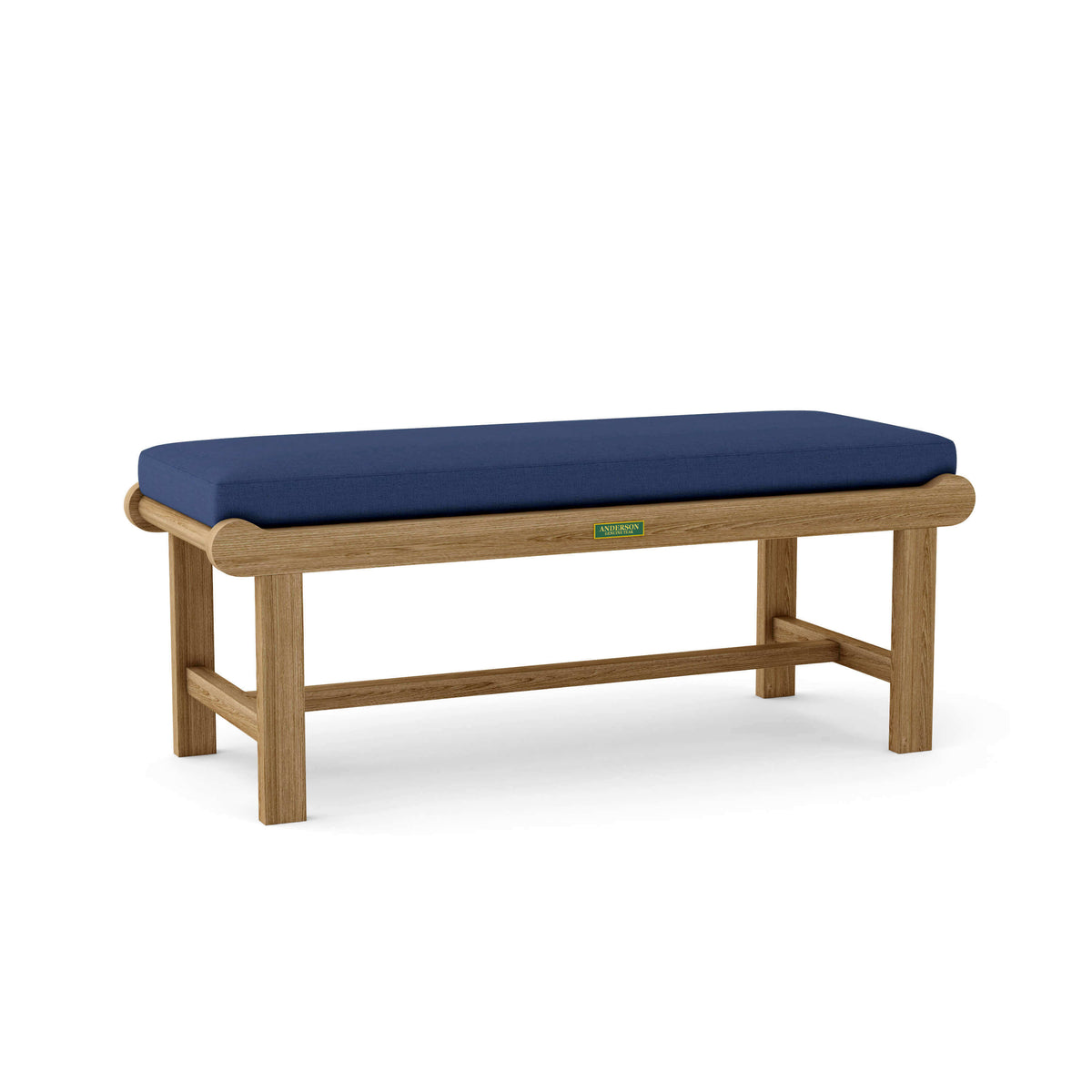 Sunbrella Canvas Navy Cushion Color Option for Anderson Teak Cambridge 2 Seater Backless Bench