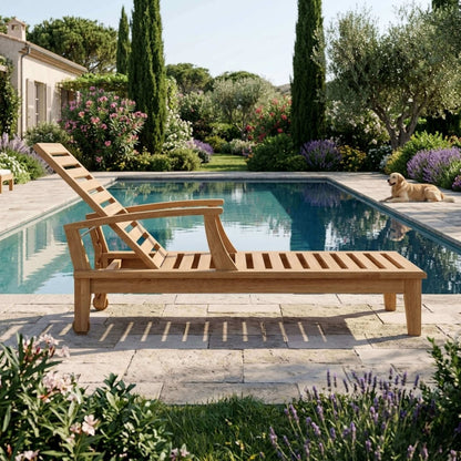 Anderson Teak Brianna Sun Lounger for Sunbathing and Pool Lounging