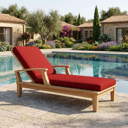 Anderson Teak Brianna Sun Lounger Detail with Stainless Steel Recline and Teak Frame