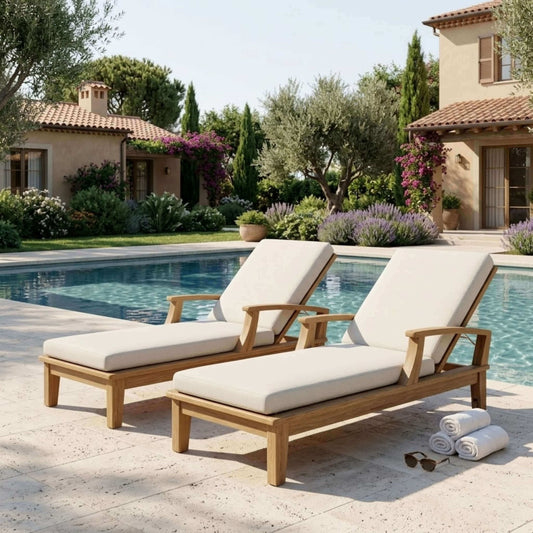 Anderson Teak Brianna Sun Lounger with Adjustable Backrest and Recline Mechanism