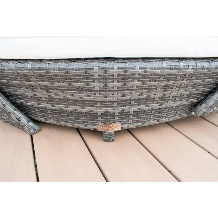 Panama Jack outdoor large scale daybed crafted with commercial grade extruded aluminum framing and woven with HDPE synthetic fiber