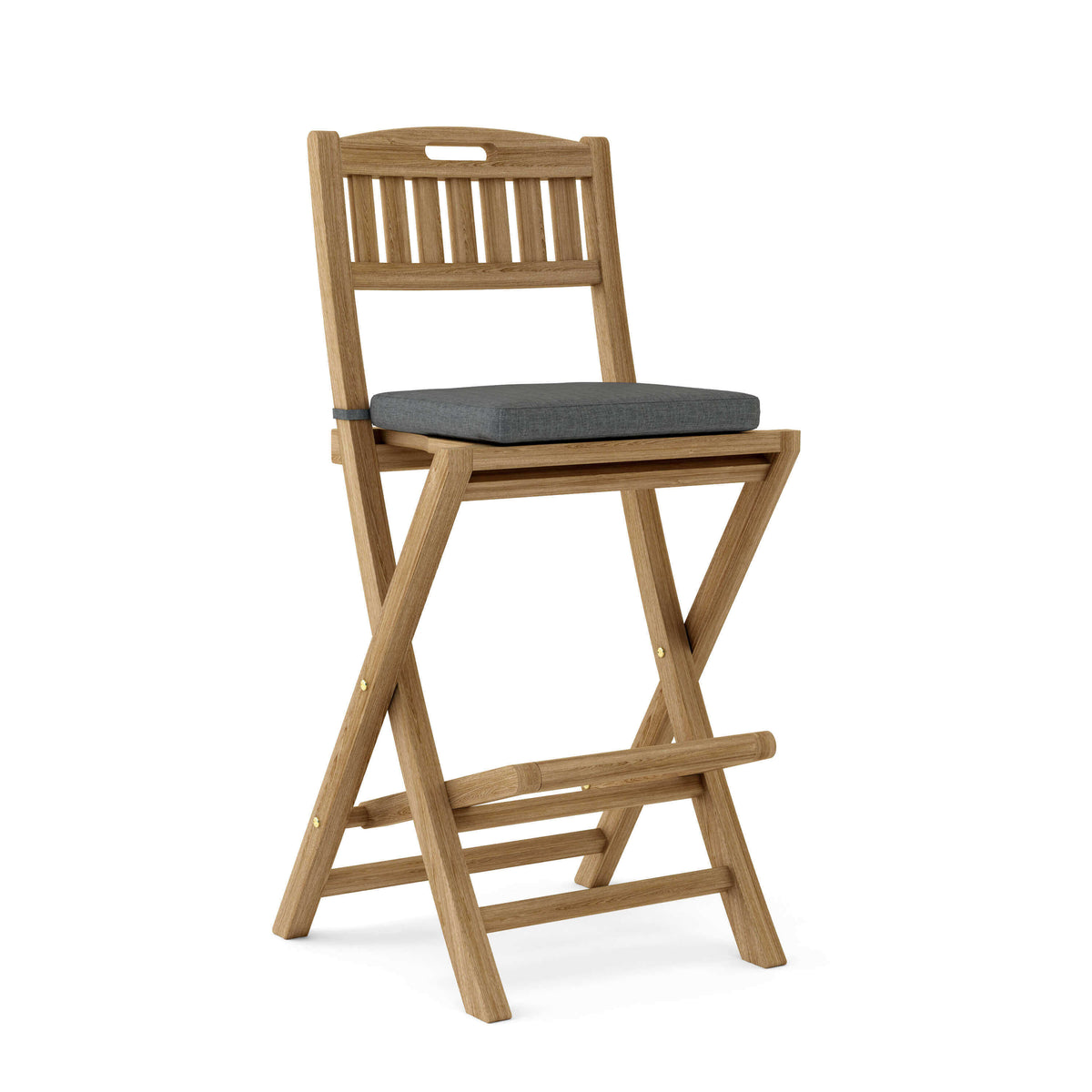 Sunbrella Cast Charcoal Cushion Color Option for Anderson Teak Altavista Folding Bar Table 5 Piece Set