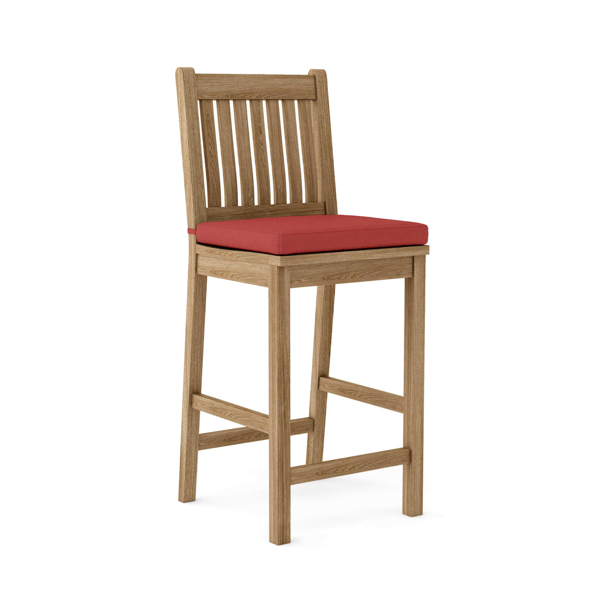 Sunbrella Cast Pomegranate Cushion Color Option for Anderson Teak Avalon Bar Chair