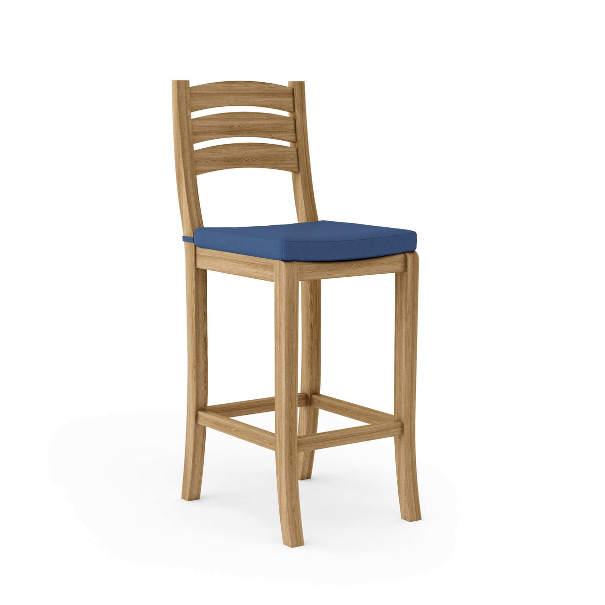Sunbrella Canvas Navy Cushion Color Option for Anderson Teak Mandalay Bar Chair